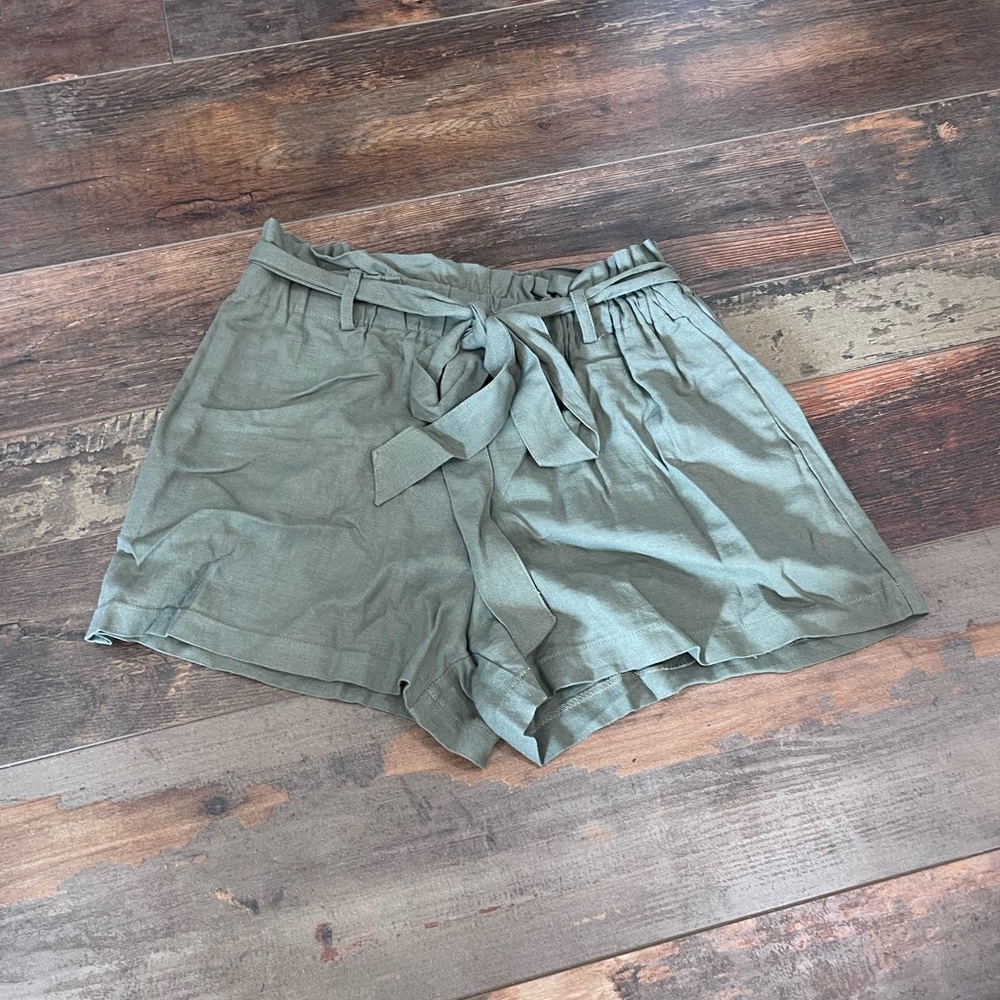 Army Green Tie Shorts